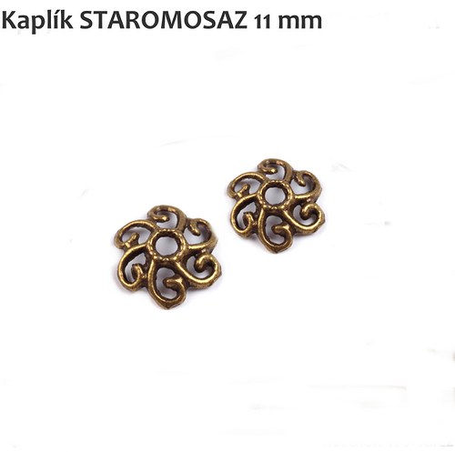 Kaplík staromosaz, 11 mm - 2 ks — foto 1