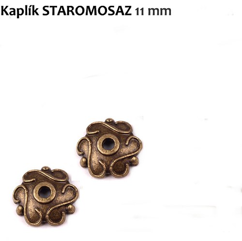 Kaplík staromosaz, 11 mm - 2 ks — foto 1