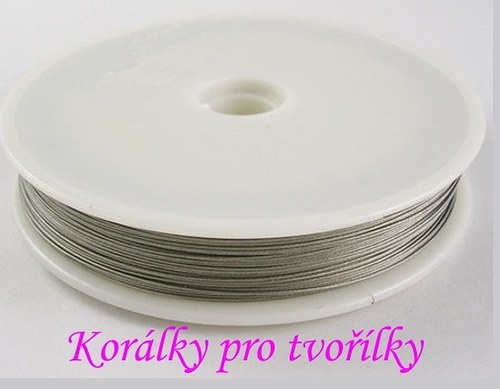 Stříbrné nylonové lanko průměr 0,38 mm - 1m