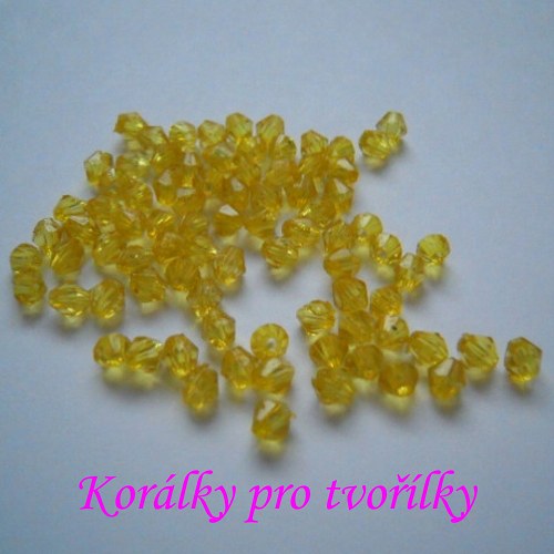 Korálky Cínovky žluté 4mm/50ks