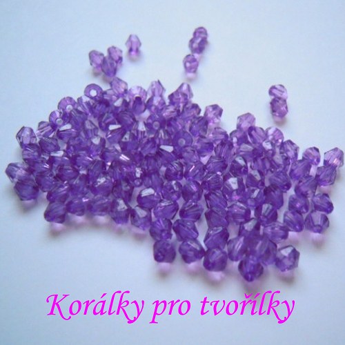 Korálky Cínovky fialové 4mm/50ks