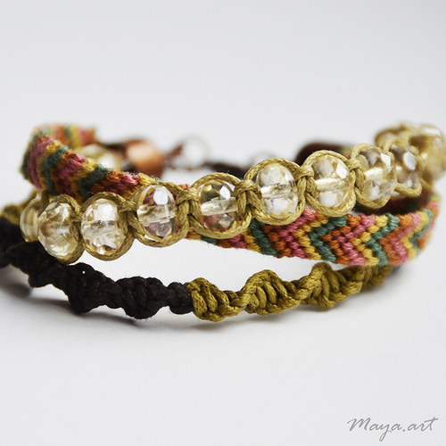 Hnědozelený náramek "EMBRACING BRACELET" — foto 1