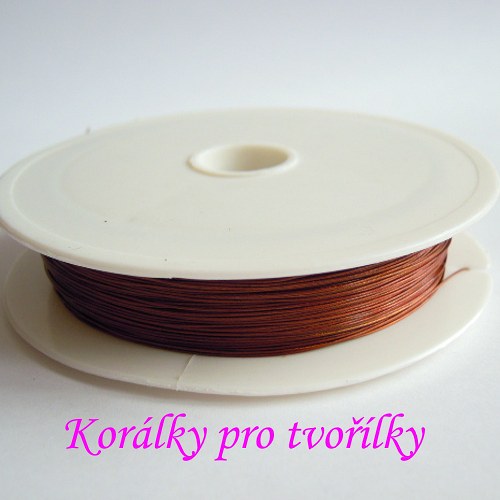 Hnědé nylonové lanko průměr 0,38 mm - 1m