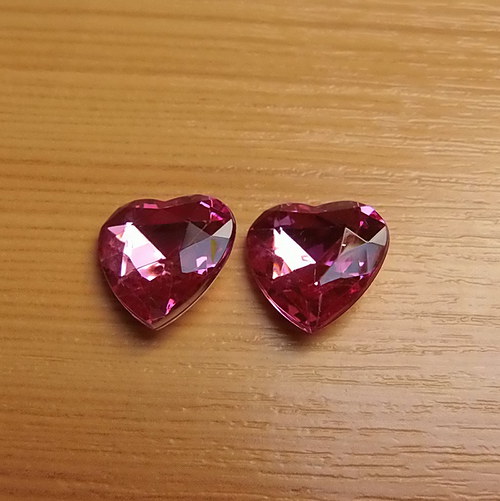 Akrylové srdce - 16x16 mm - 2 kusy
