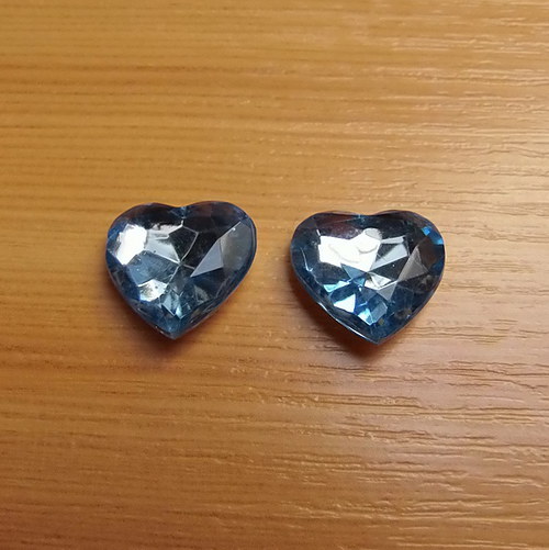 Akrylové srdce - 16x16 mm - 2 kusy