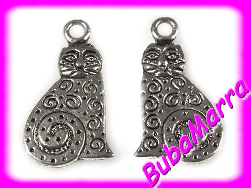 KOČKA KOČIČKA ~ spirálky ~ přívěšek 12x18mm ~ KOV