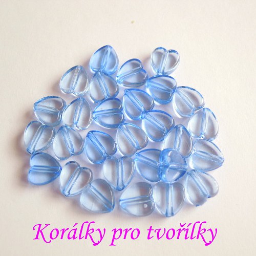 Akrylová srdíčka modrá 10ks — foto 1