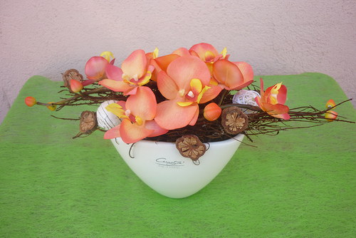 Oranžová orchidea- dekorace — foto 1