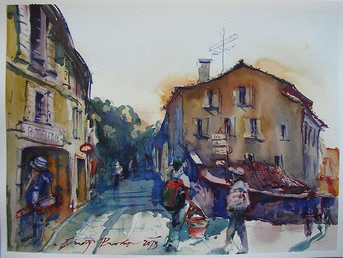 Z Moustiers,originální akvarel — foto 1