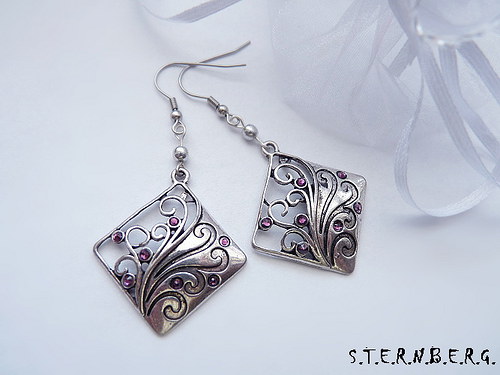 Big Rhombus With Swarovski Amethyst — foto 1