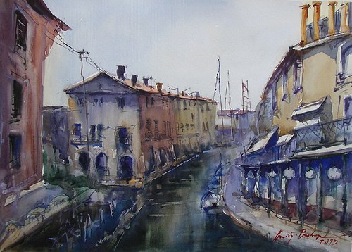 Port Grimaud,originální akvarel — foto 1