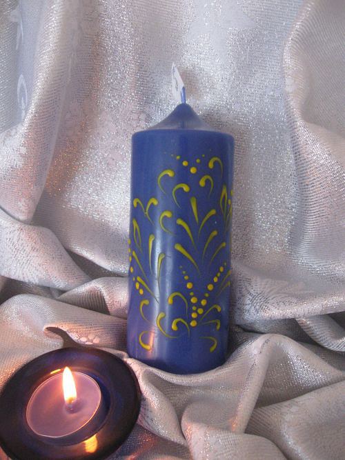 Svíčka válec s ornamenty