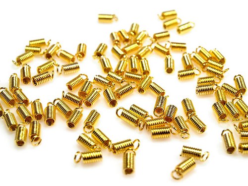 Koncovka na kůži/ zlato/ 2x5mm/ 10ks