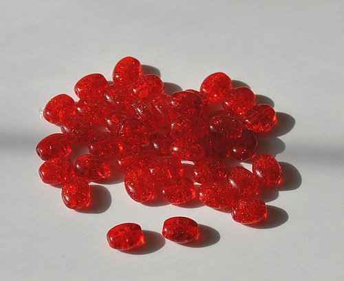 Korálky práskané, 8/6 mm, 40 ks, oválek