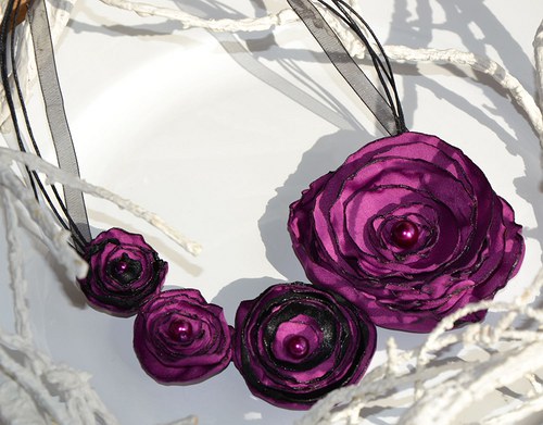 Náhrdelník "Fialovo-černý" — foto 1