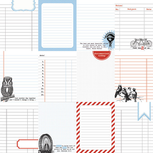 Scrapbooková čtvrtka Stationery noted - Journaling