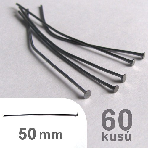 Ketlovací nýty 5cm - gunmetal - 60ks