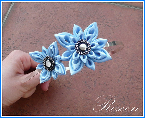 Kanzashi modré nebe SLEVA z 233,- — foto 1