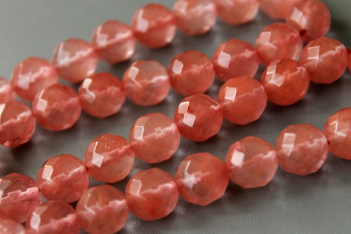 Natural Watermelon Quartz,broušený 2ks. — foto 1