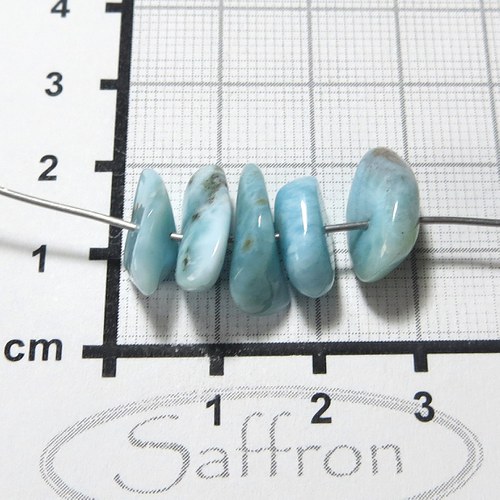 Larimar , Andělský kámen, vrtané placáčky set 1 — foto 1