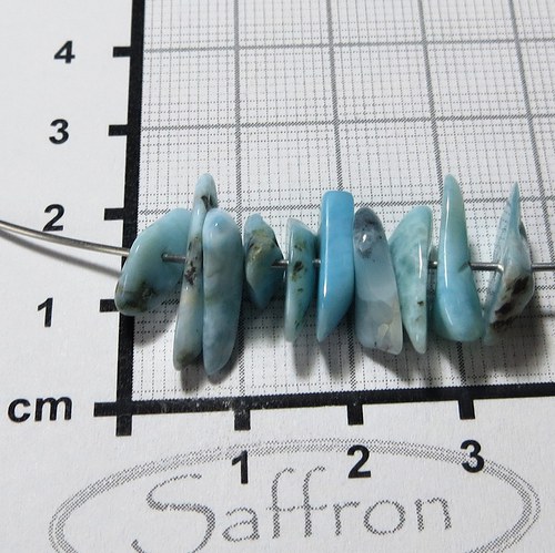 Larimar , Andělský kámen, vrtané placáčky set 2 — foto 1