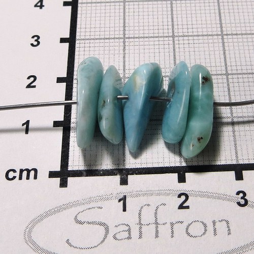 Larimar , Andělský kámen, vrtané placáčky set 3 — foto 1
