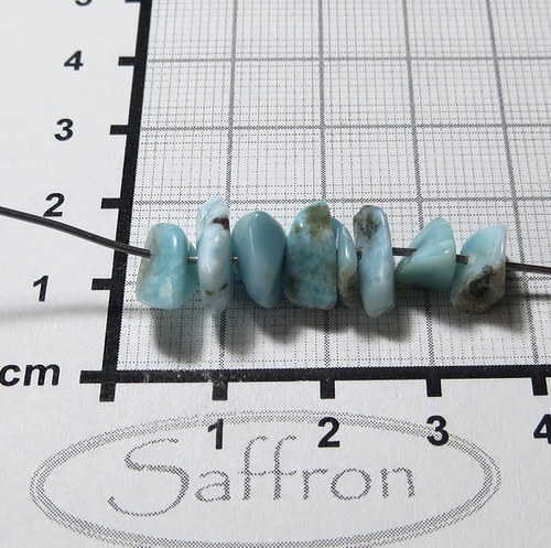 Larimar , Andělský kámen, vrtané placáčky set 4 — foto 1