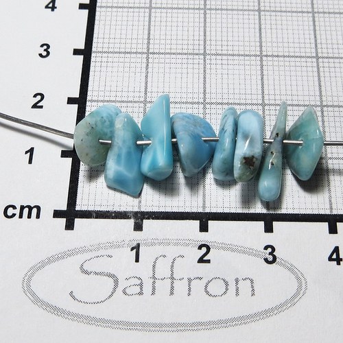 Larimar , Andělský kámen, vrtané placáčky set 5 — foto 1
