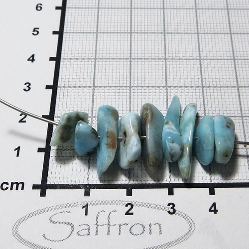 Larimar , Andělský kámen, vrtané placáčky set 7 — foto 1