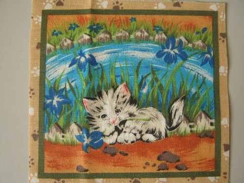 Koťatka I - panel látky 9 x 9 cm — foto 1