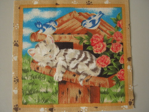 Koťatka IV - panel látky 9 x 9 cm — foto 1