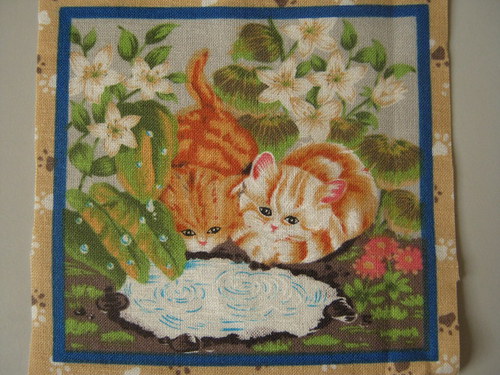 Koťatka VIII - panel látky 9 x 9 cm — foto 1