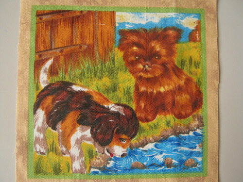 Štěňata III - panel látky 9 x 9 cm — foto 1