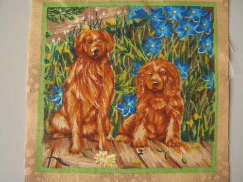 Štěňata VII - panel látky 9 x 9 cm — foto 1
