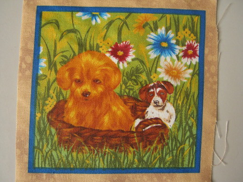Štěňata IX - panel látky 9 x 9 cm — foto 1