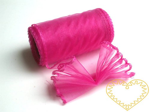 Organza sytě růžová - šíře 10 cm