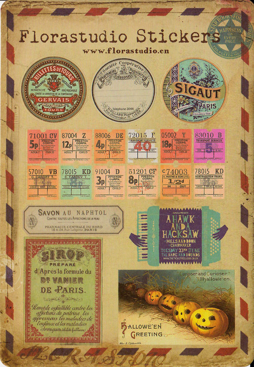 Vintage samolepící arch — foto 1