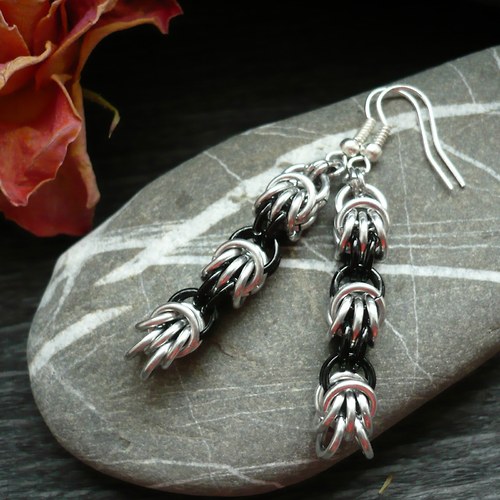Byzantine silver & black náušnice — foto 1