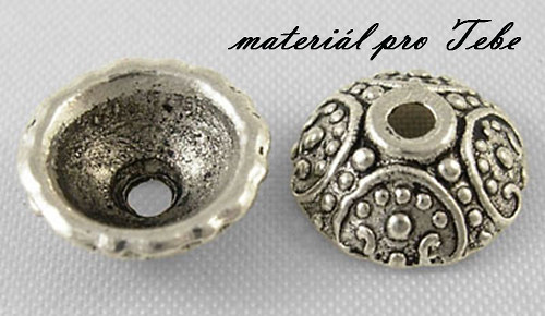 20 ks stříbrných kaplíků - orient - 10 mm