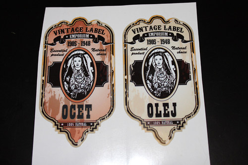 Olej a ocet, samolepky vintage — foto 1