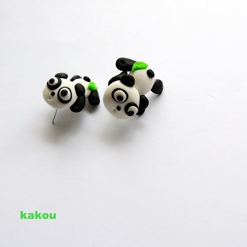 Náušnice -pandy — foto 1