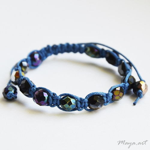 Tmavě modrý náramek "MACRAME BRACELET" — foto 1