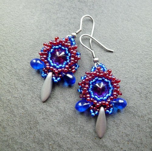 Swarovski rivoli "Dark blue & Raspberry" — foto 1