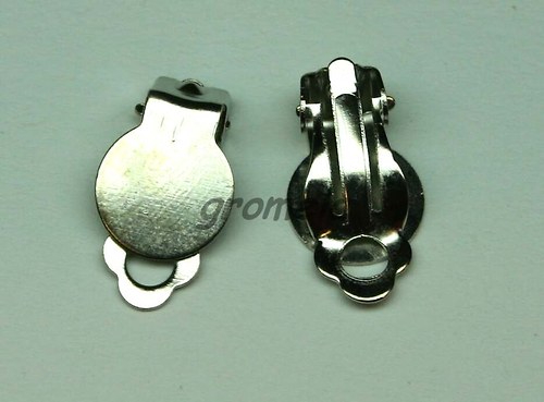 Náušnicové klipsy 10x15 mm s lůžkem platina