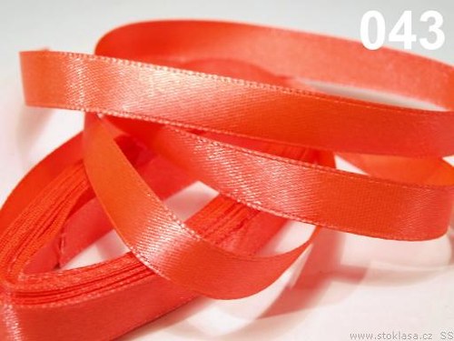Stuha saténová š.9mm oranžová reflexní