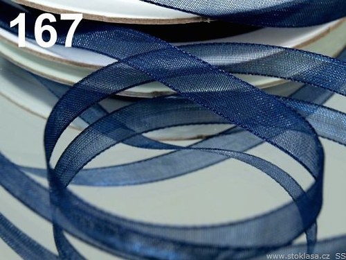 Stuha šifónová š.6mm modrá tmavá
