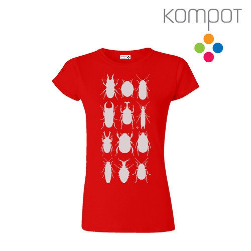 Dámské tričko s Brouky :: červené - vel. S-XL