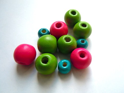Barevné korálky mix 15 a 9mm — foto 1