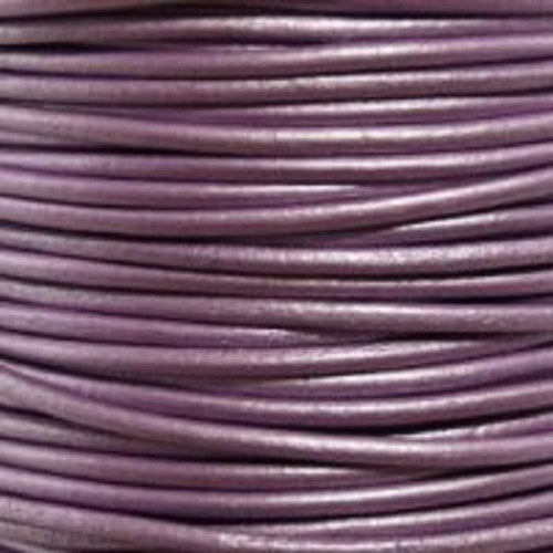 Indická kulatá kůže metalická šeříková 1,5 mm