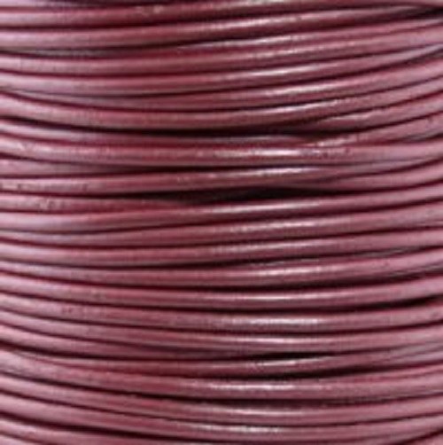Indická kulatá kůže metalická lila 1,5 mm